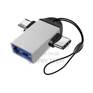 Generic Portable 2-in-1 USB3.0 to TYPE-C OTG Adapter Data-Si