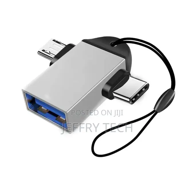 Generic Portable 2-in-1 USB3.0 to TYPE-C OTG Adapter Data-Si