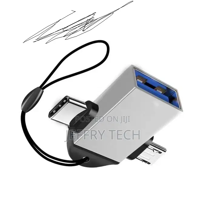 Generic Portable 2-in-1 USB3.0 to TYPE-C OTG Adapter Data-Si