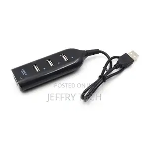 4 Ports High Speed USB 2.0 Hub Extension Splitter-Black
