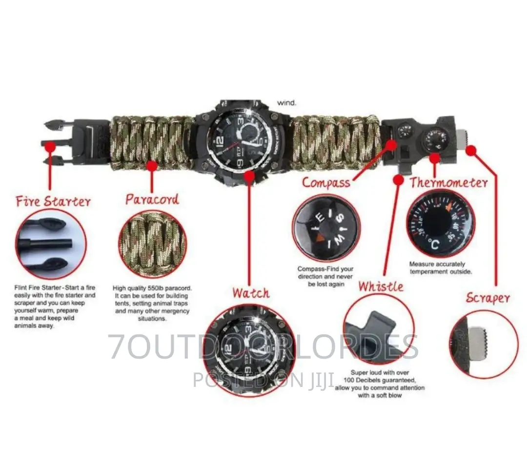 Survival Paracord Outdoor Multifunctional Watch