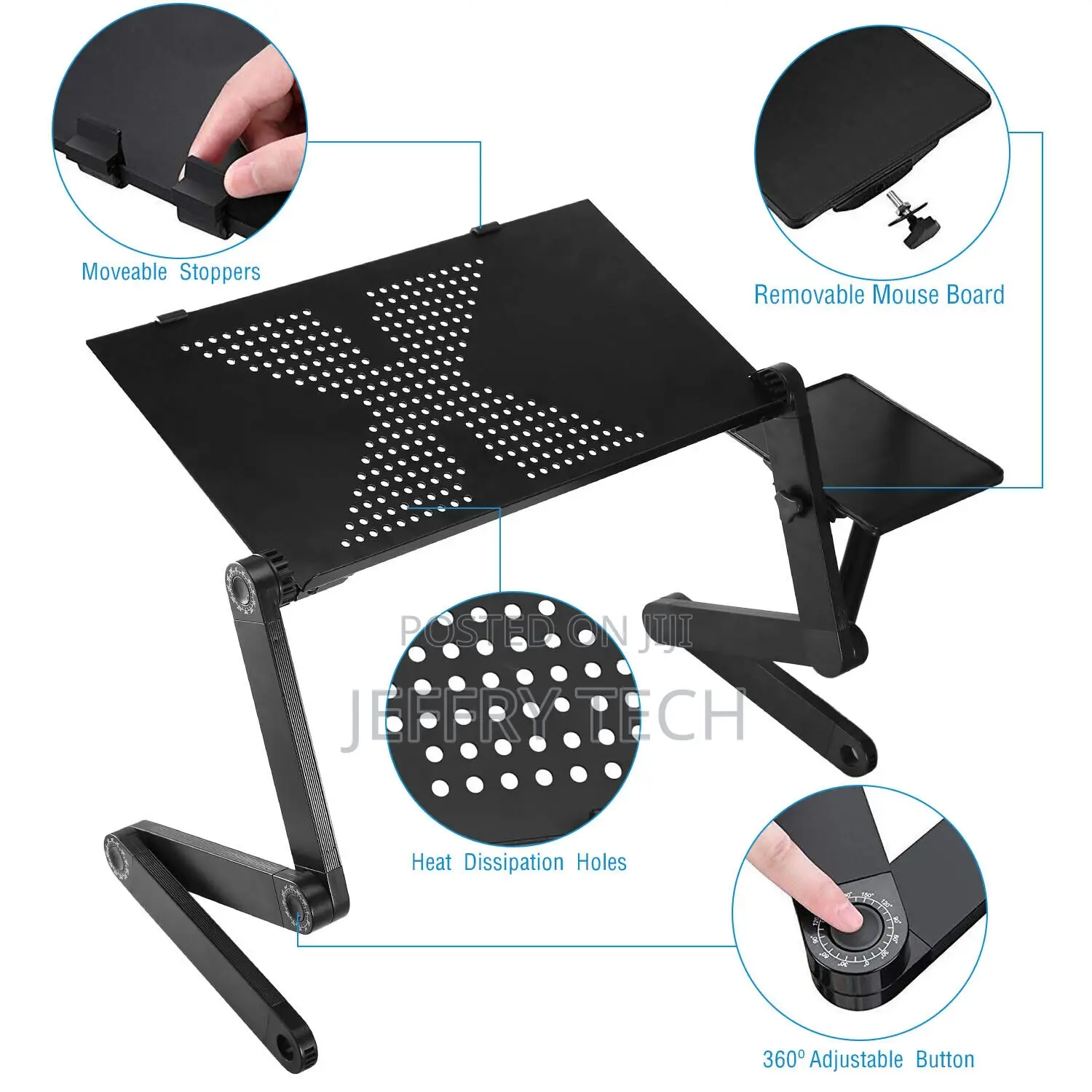 360° Adjustable Laptop Table Stand Lap Sofa Bed Tray Foldabl