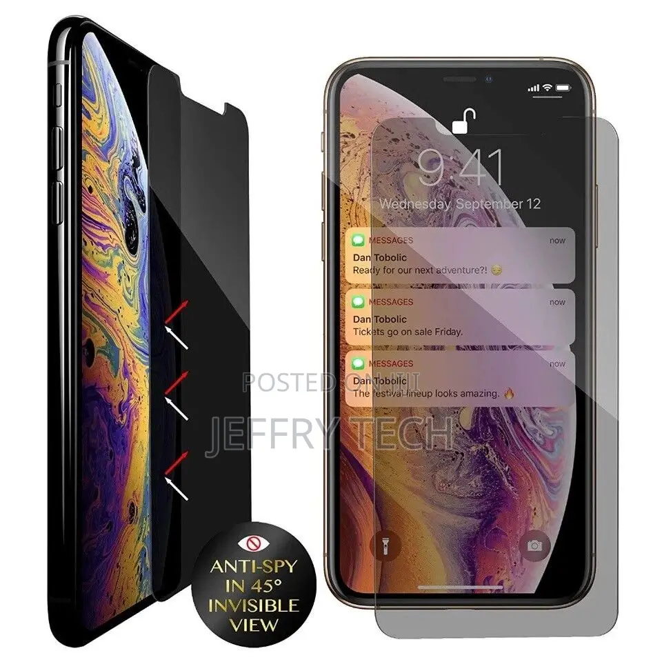 2pcs iPhone 14 13 12 11 Pro Max Privacy Anti-Spy Tempered GL