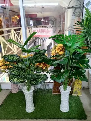 Long Vases With Artificial Plants