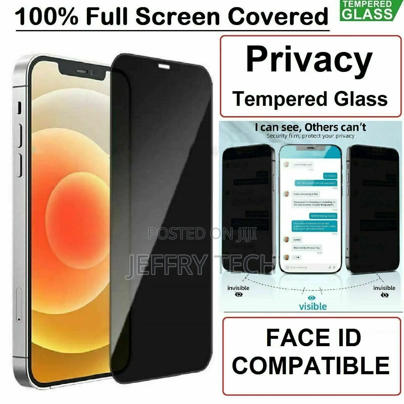 5D Privacy Tempered Glass Screen Protector for iPhone 14 Pro