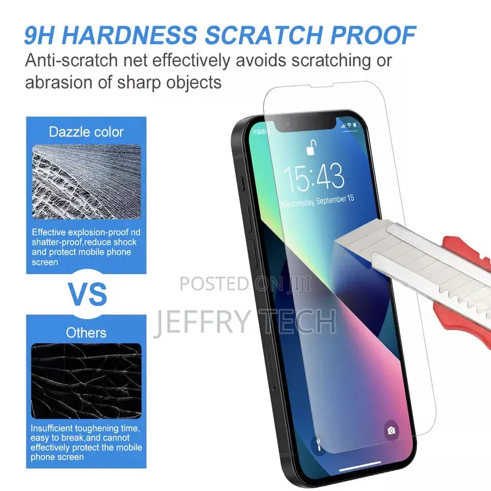 Tempered Glass Screen Protector for iPhone 14 13 12 11 Pro X