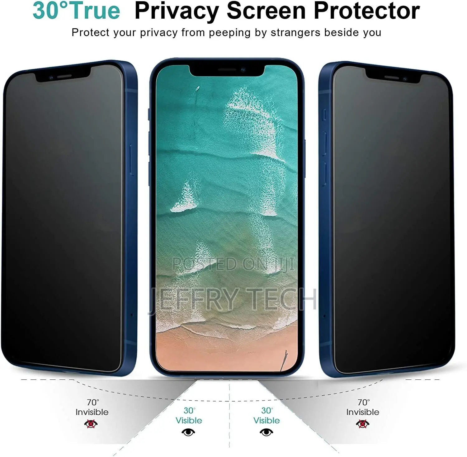 3 Pack for iPhone 14 13 12 Pro Max XS 8 Privacy