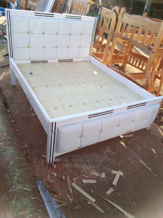 Tufted White Bed - main view