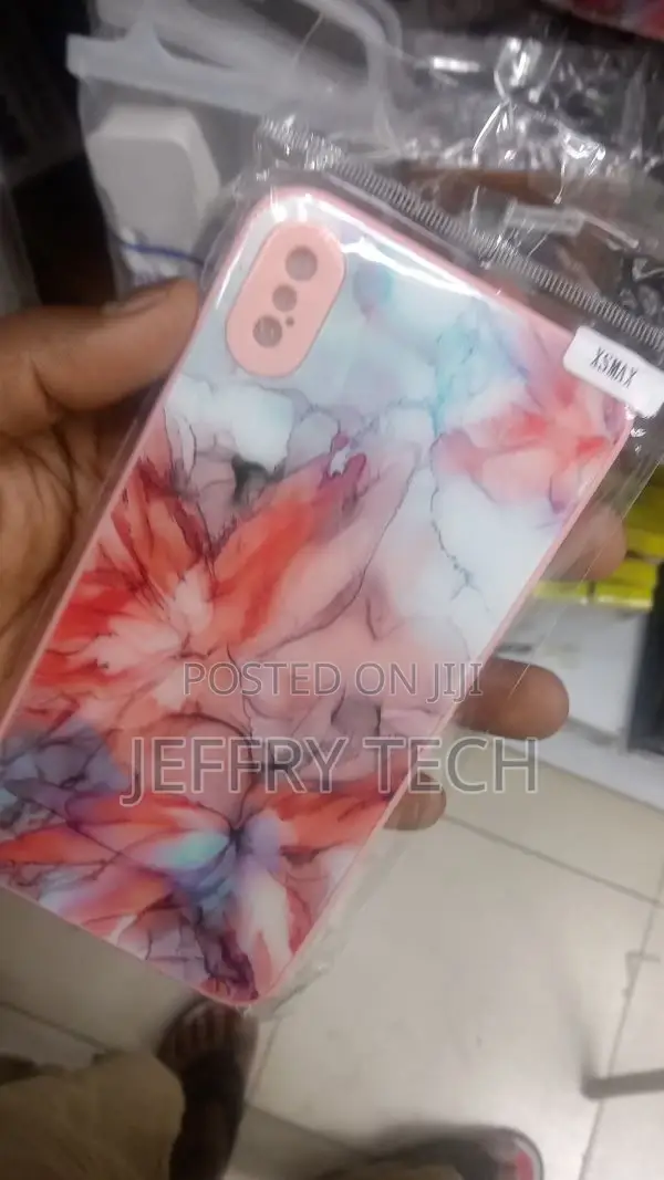 iPhone XS Max Cover - Trendy Chic Rose Gold Marble Printed H