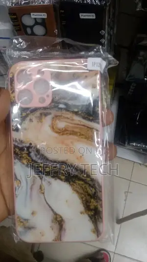 Marble TPU Case Cover for iPhone 12 Pro / iPhone 12 Brown