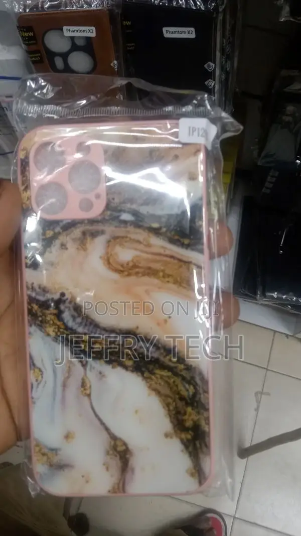 Marble TPU Case Cover for iPhone 12 Pro / iPhone 12 Brown