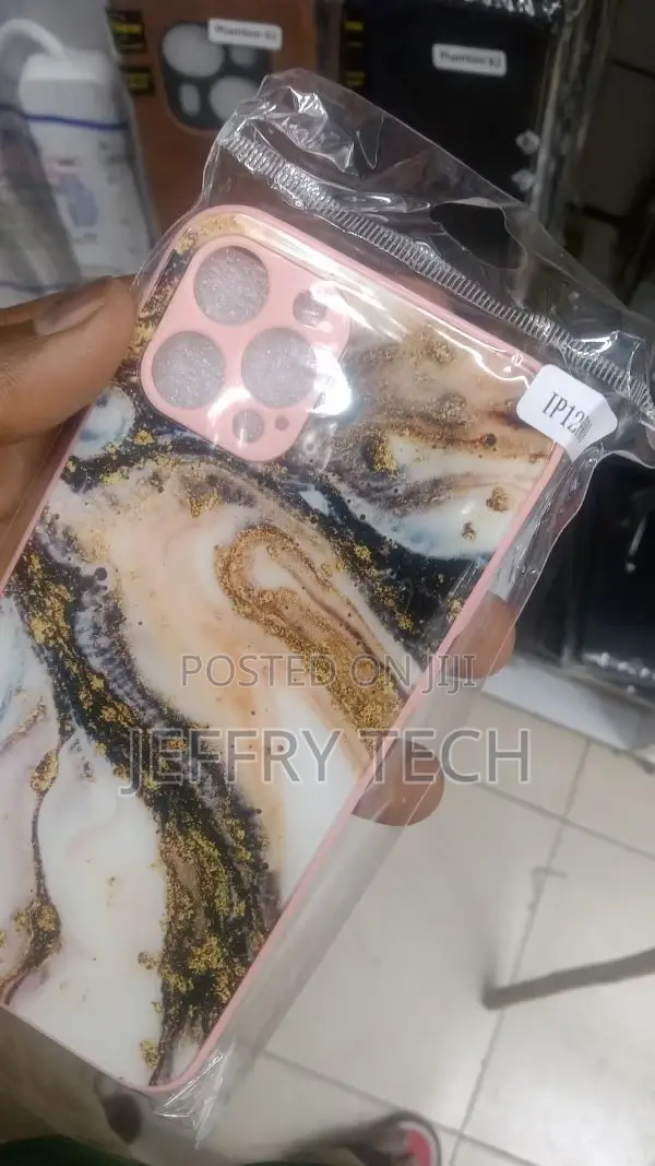 Marble TPU Case Cover for iPhone 12 Pro / iPhone 12 Brown