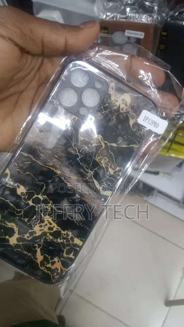 Marble Case Black and Gold for iPhone 12 Pro Max/12 Pro/12