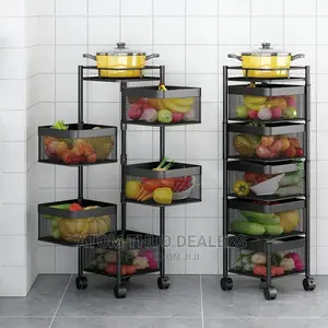 Foldable Kitchen Storage Rack With 🛞 WHEELS