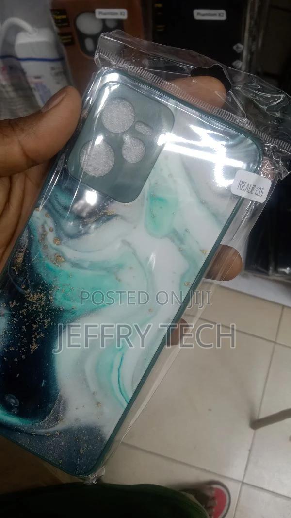 Jet Stream Green Marble Realme C35 Back Cover - thumbnail 2