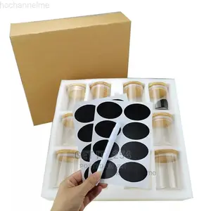 12pcs Glass Spice Jar Set + Stickers