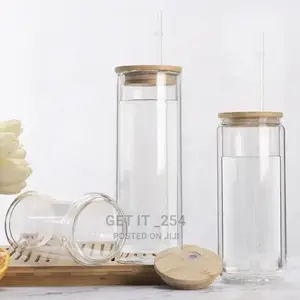 Transparent Tumbler With Bamboo Lid