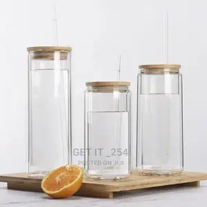 Transparent Tumbler With Bamboo Lid