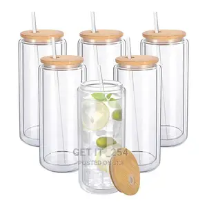 Transparent Tumbler With Bamboo Lid