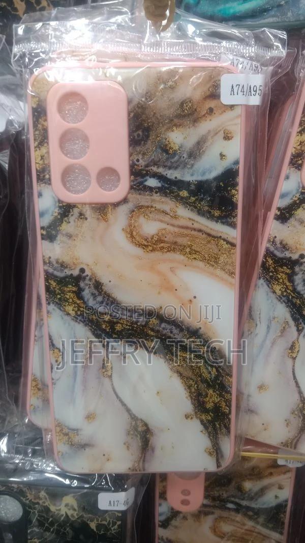 Oppo A74 5G Mobile Case Cover Printed With Marble Black M