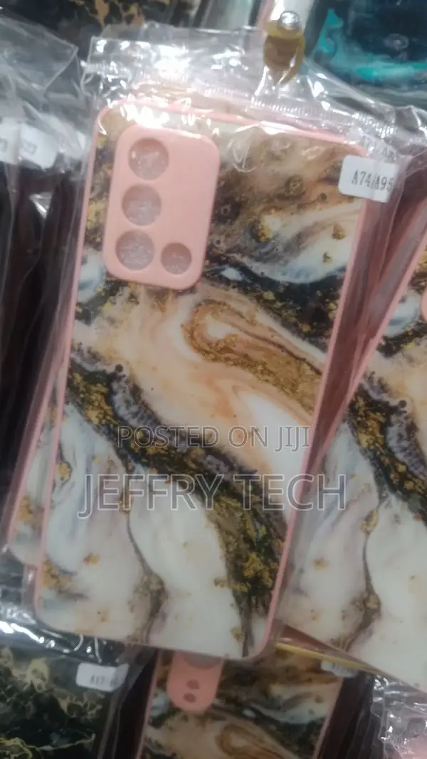 Oppo A74 5G Mobile Case Cover Printed With Marble Black M