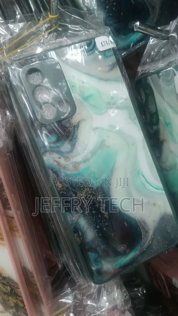 Mobile Back Hard Case Cover for Oppo A74 (Green Marble, Art,