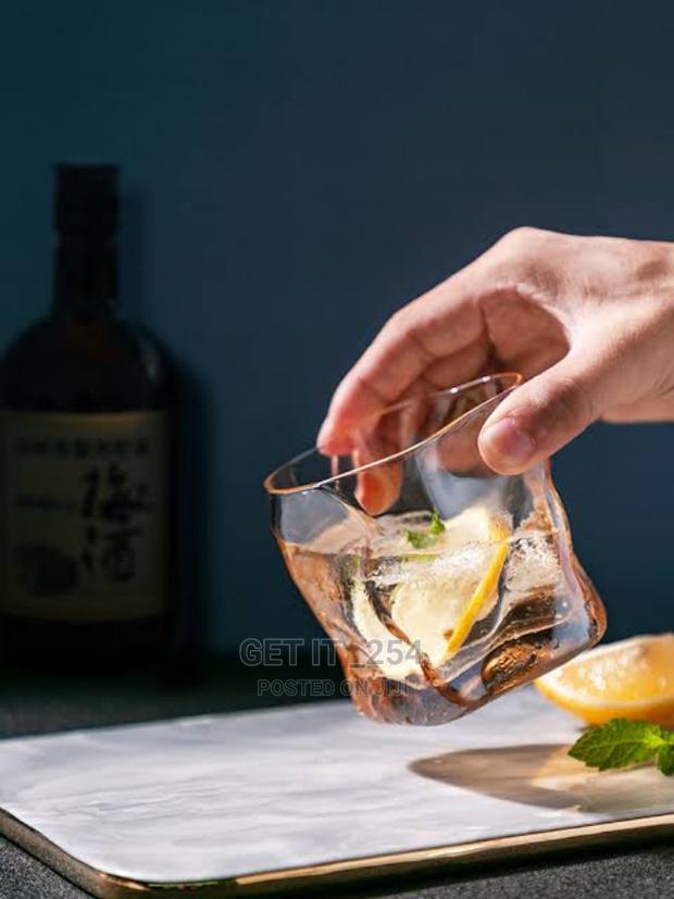 Irregular Shape Clear Whiskey Glass Per Set of ,6 - main view
