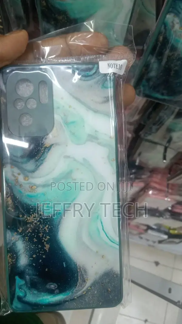 Green Marble Glass Case for Redmi Note 10