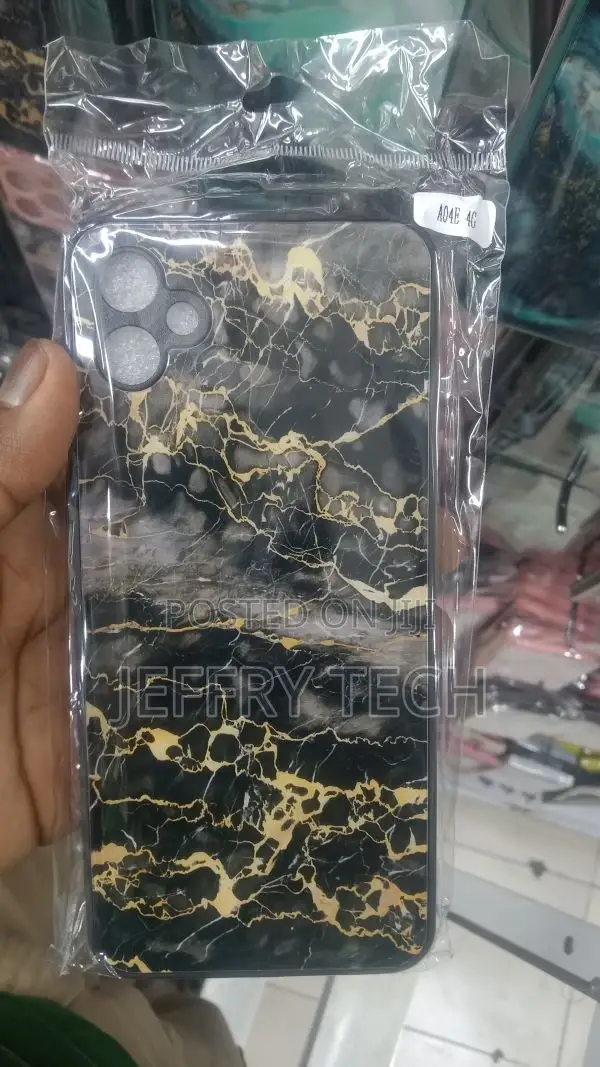 For Samsung Galaxy A04e Marble Pattern Phone Case Black