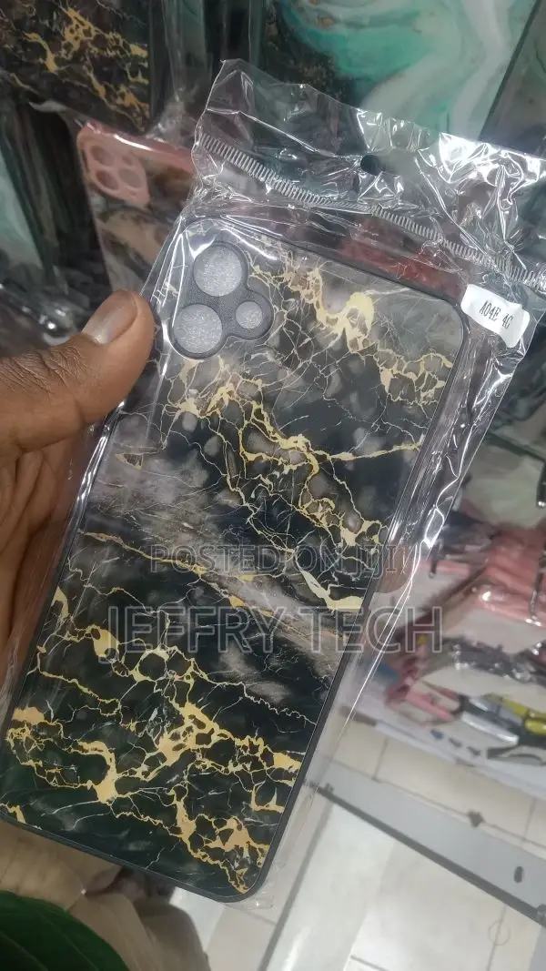 For Samsung Galaxy A04e Marble Pattern Phone Case Black