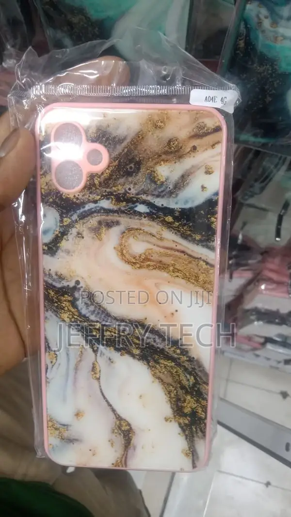 For Samsung Galaxy A04e Electroplating Marble Brown Case