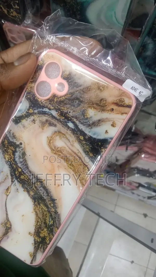 For Samsung Galaxy A04e Electroplating Marble Brown Case