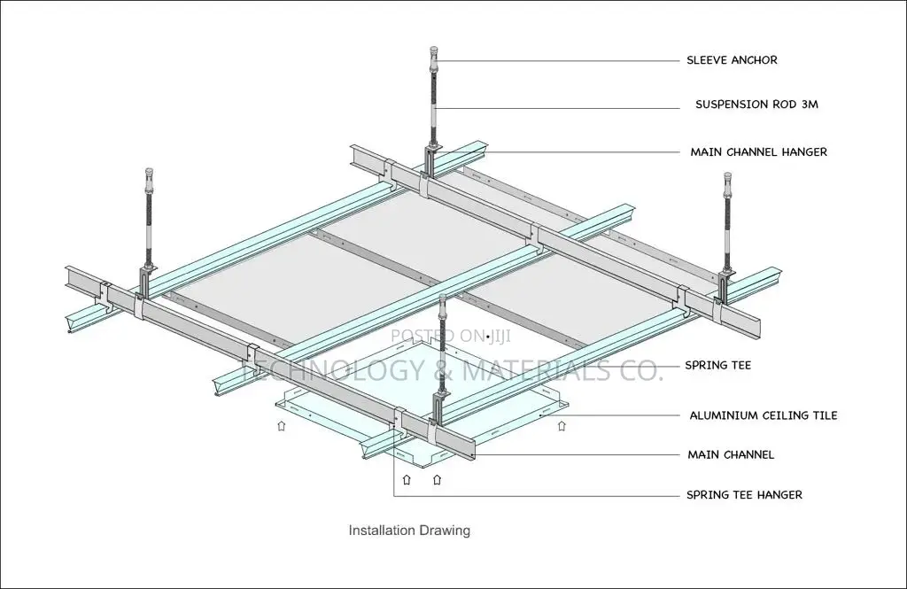 Aluminium Lay-in Ceiling 600*600mm