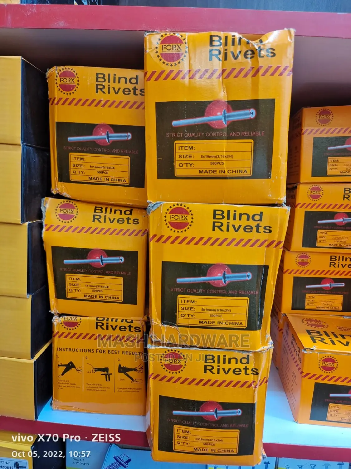316*3/4 Blind Rivets.