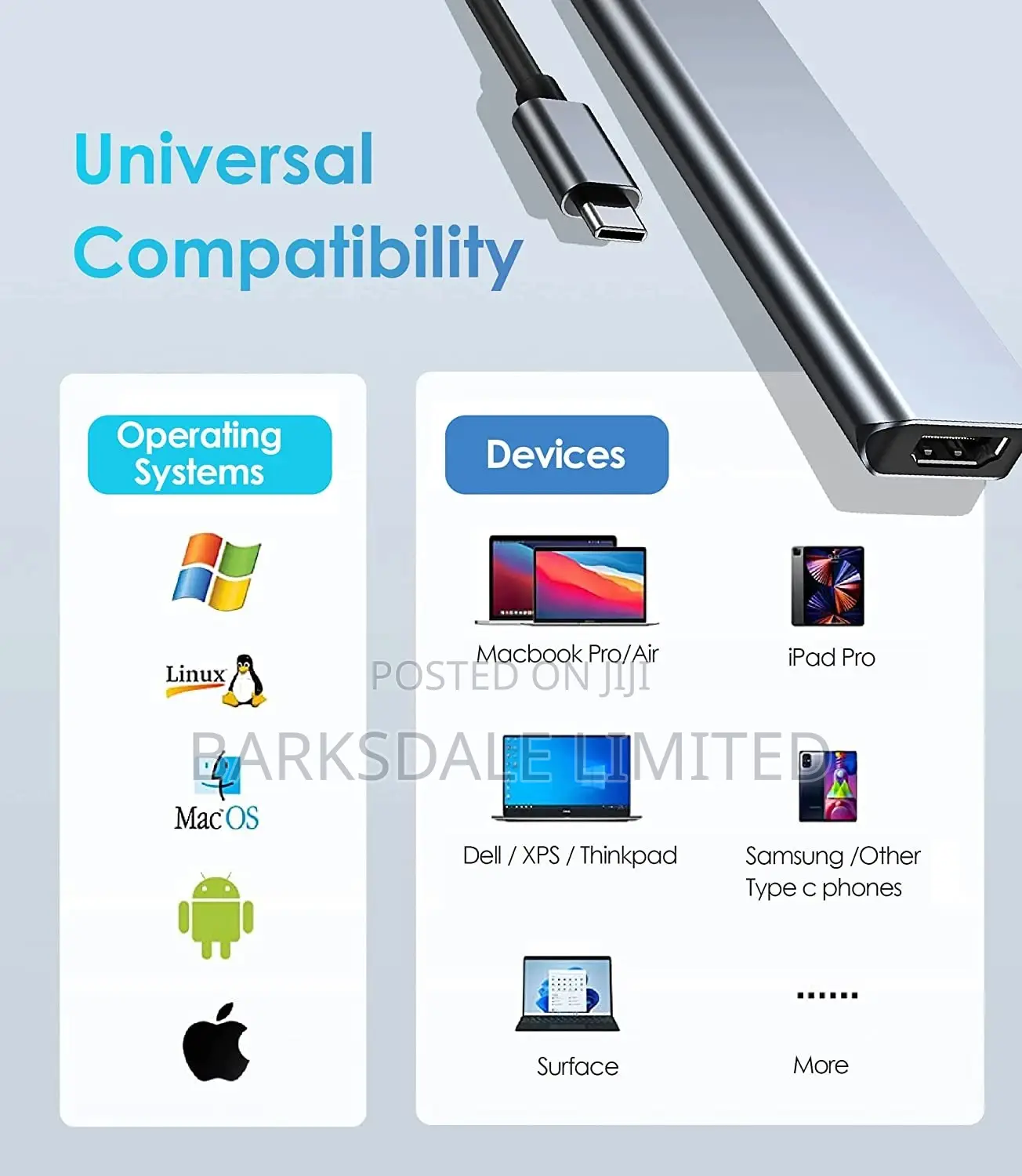 Hub 6 in 1 USB Type C HDMI SD TF Card Reader Docking Stat