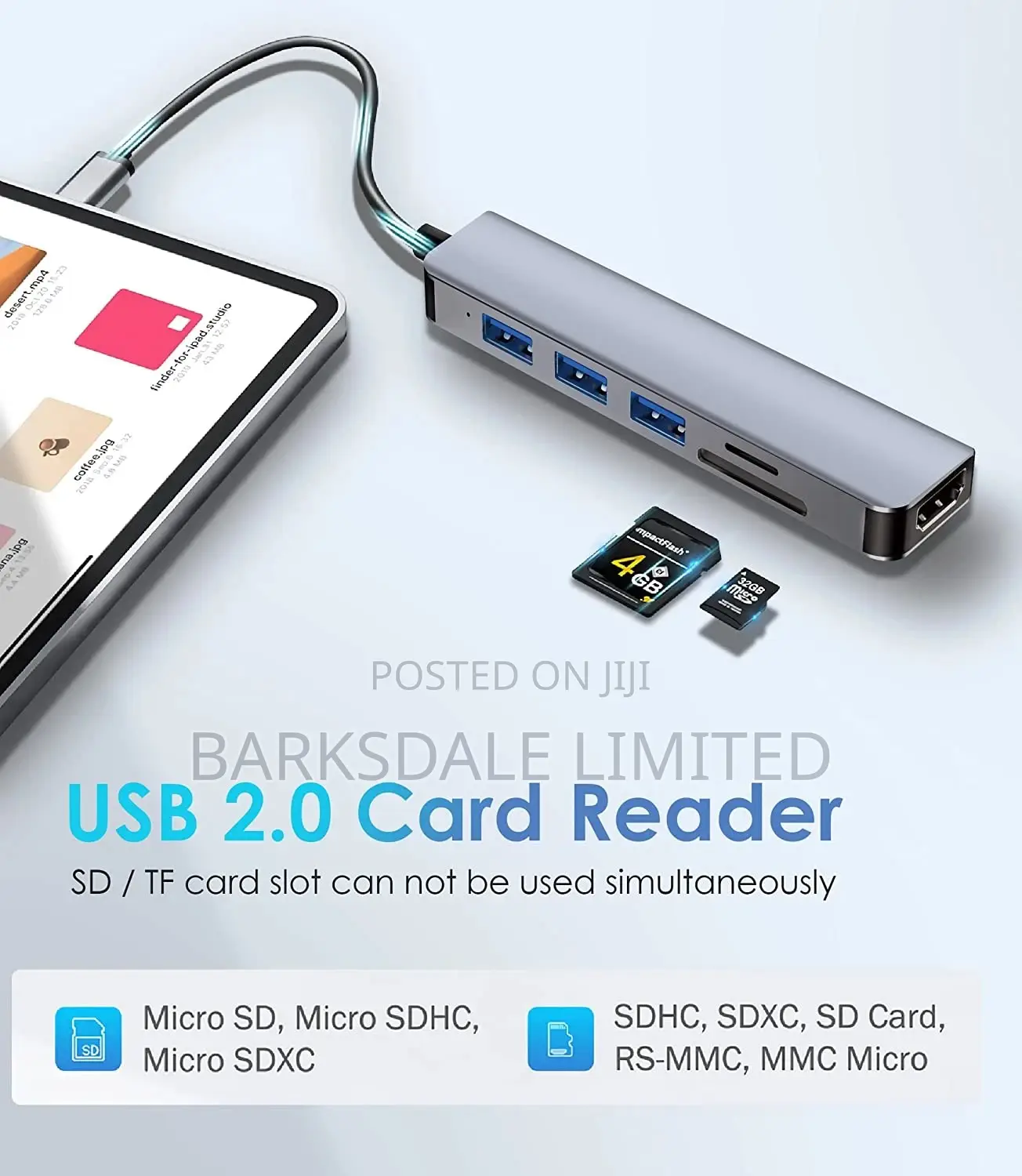 Hub 6 in 1 USB Type C HDMI SD TF Card Reader Docking Stat