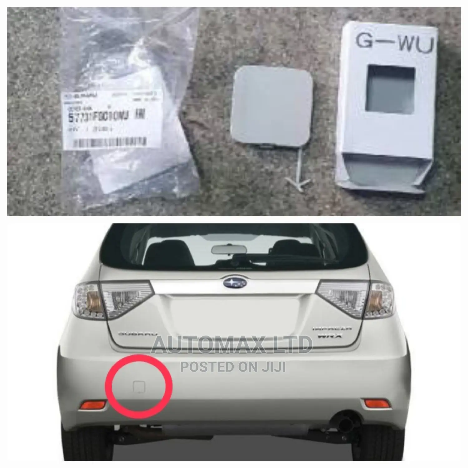Subaru Impreza GH, XV Genuine Rear Bumper Tow Hook Cover,