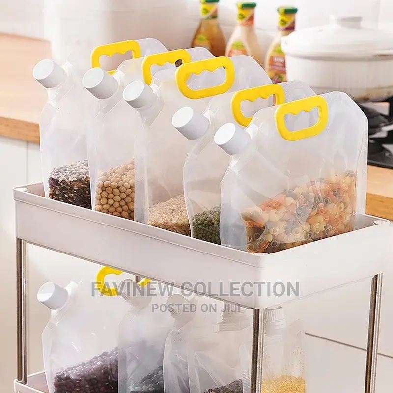 5pcs Transparent Sealed Packaging Bag Grains Moisture-Proof