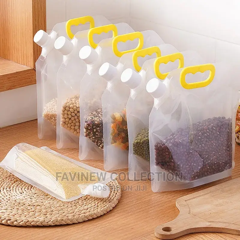 5pcs Transparent Sealed Packaging Bag Grains Moisture-Proof