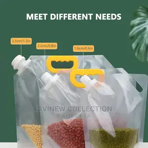 5pcs Transparent Sealed Packaging Bag Grains Moisture-Proof