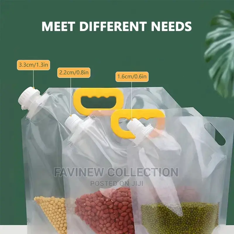 5pcs Transparent Sealed Packaging Bag Grains Moisture-Proof