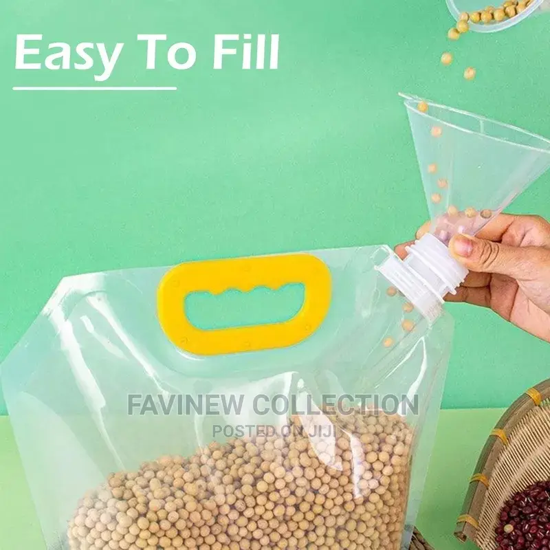 5pcs Transparent Sealed Packaging Bag Grains Moisture-Proof