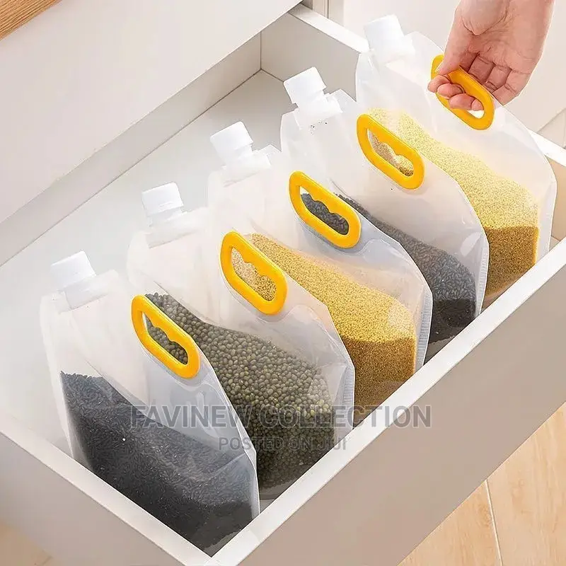 5pcs Transparent Sealed Packaging Bag Grains Moisture-Proof