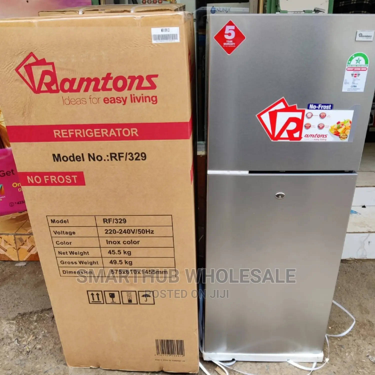 *Ramtons 188l Non Frost Double Door Fridge
