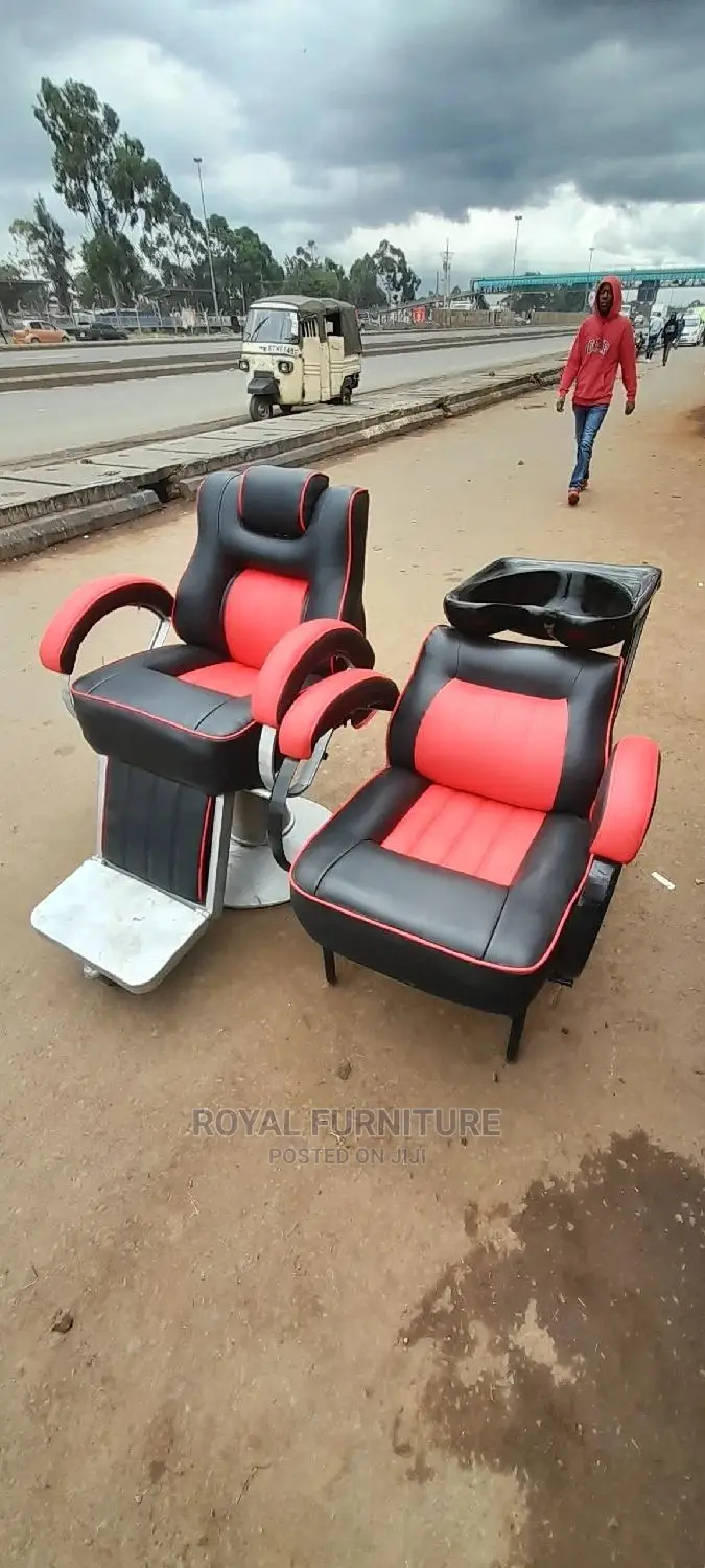 Kinyozi Seats[Black-and-Red]