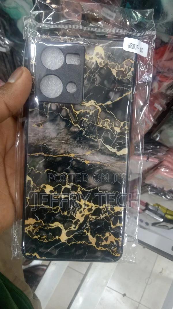 Mobile Back Cover for Oppo Reno 7 4G Black Marble Desig - main view
