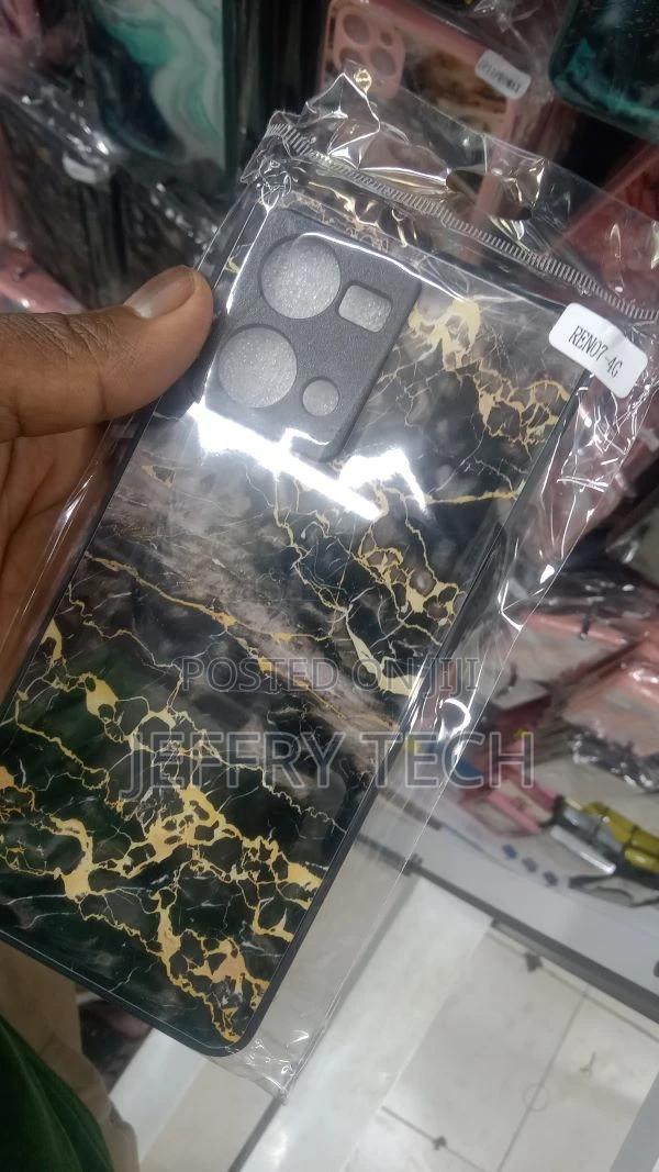 Mobile Back Cover for Oppo Reno 7 4G Black Marble Desig - thumbnail 3
