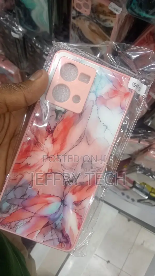 Oppo Reno 7 Pink Marble Series Premium Printed Glass Soft B