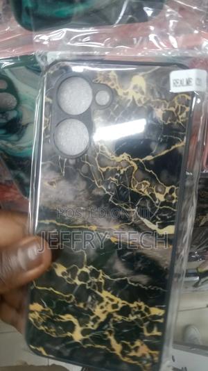 Black Marble Glass Case for Realme C33 - thumbnail 2