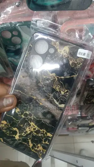 Black Marble Glass Case for Realme C33